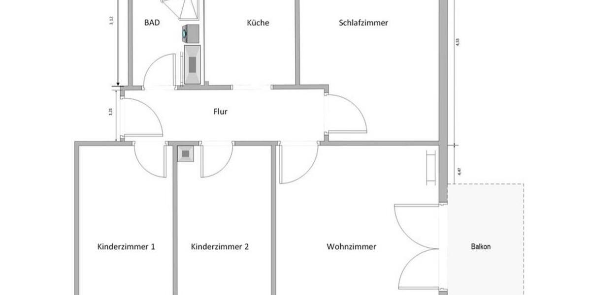 Etagenwohnung Ludwigslust - 4 Zimmer, 69 m&sup2;, 510&euro; | Angebot:26537076