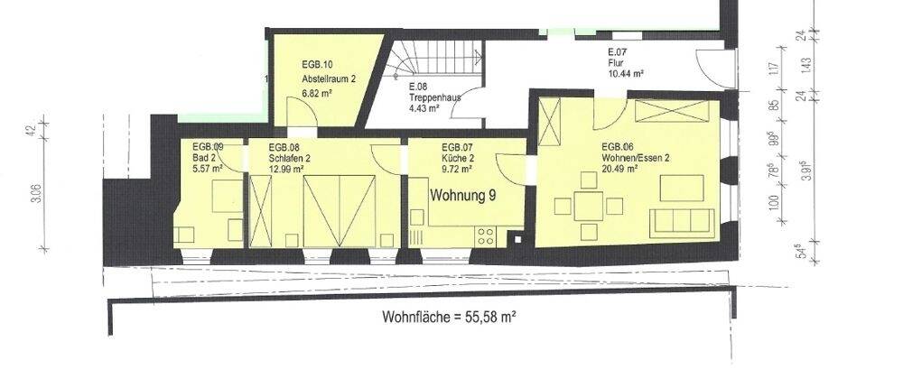 Etagenwohnung Dinkelsbühl - 2 Zimmer, 55 m&sup2;, 540&euro; | Angebot:25741737