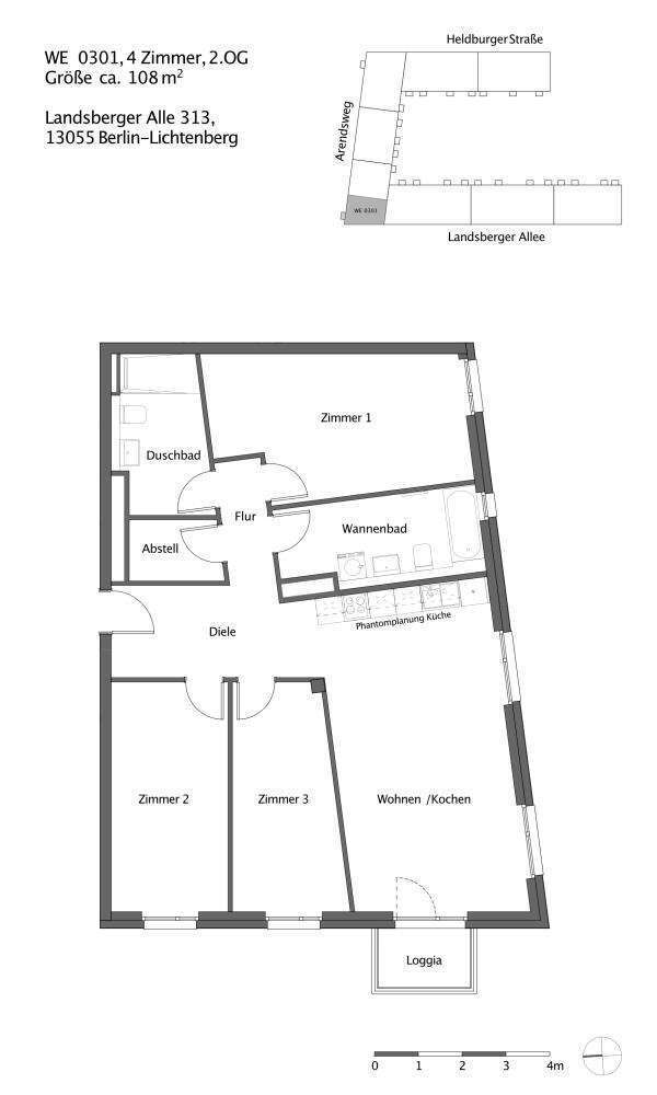 Wohnung zum Mieten in Berlin 1.619,85 € 107.99 m²