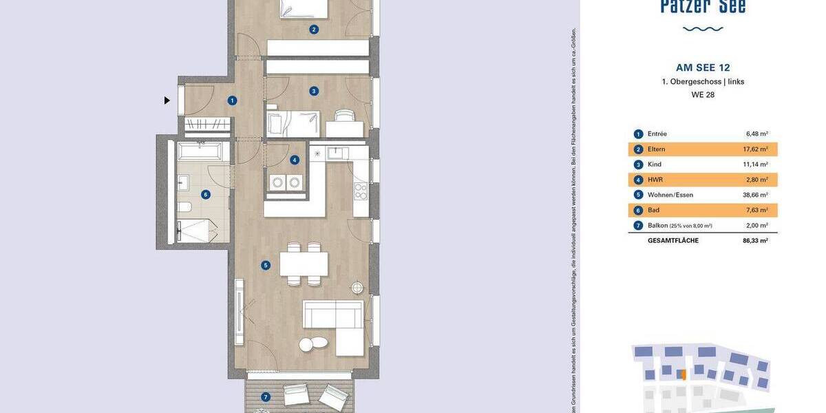 Etagenwohnung Bestensee - 3 Zimmer, 86 m&sup2;, 1.295&euro; | Angebot:26695341