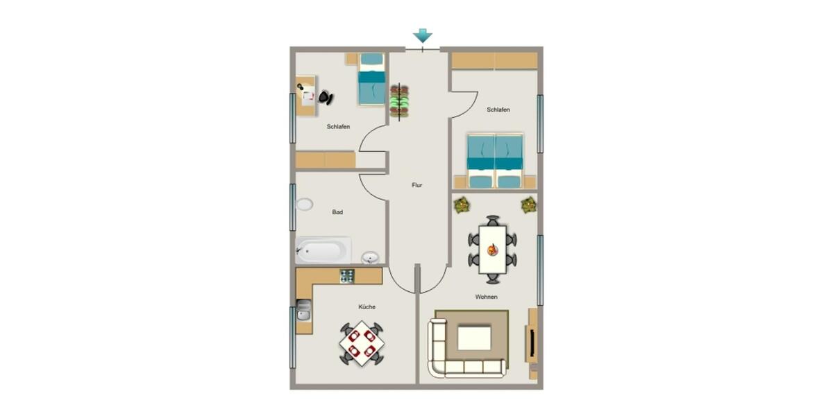 Erdgeschoßwohnung Recklinghausen - 3.5 Zimmer, 82 m&sup2;, 660&euro; | Angebot:24565624