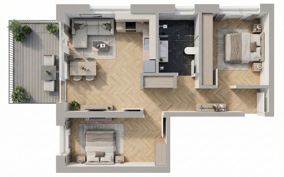 Etagenwohnung Feucht - 2 Zimmer, 61 m&sup2;, 1.000&euro; | Angebot:25289037