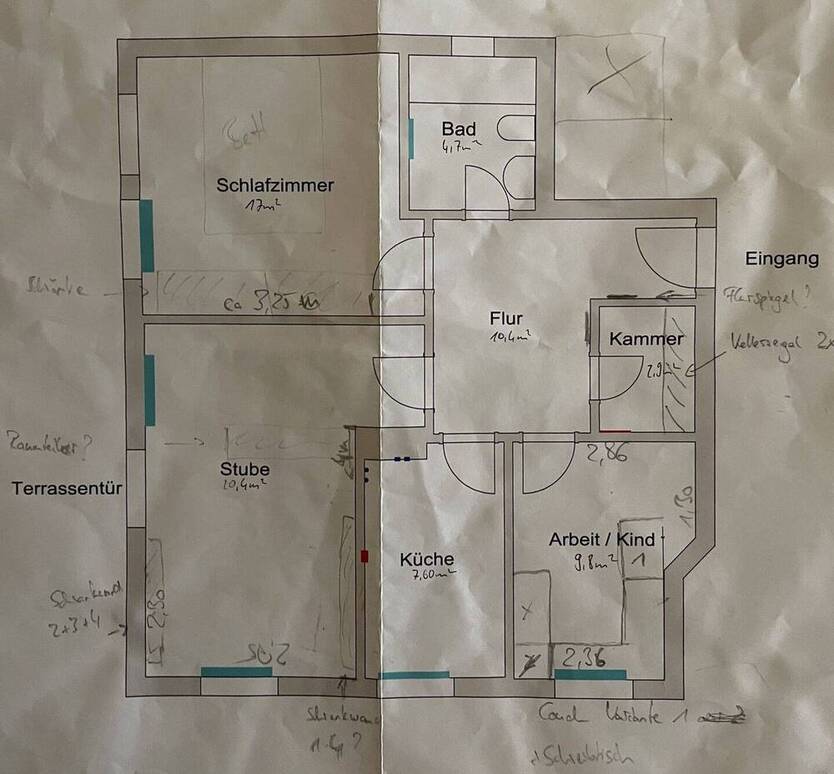 3-RaumWohnung im Hinterhaus mit Terrasse und Gartenanteil zu vermieten!