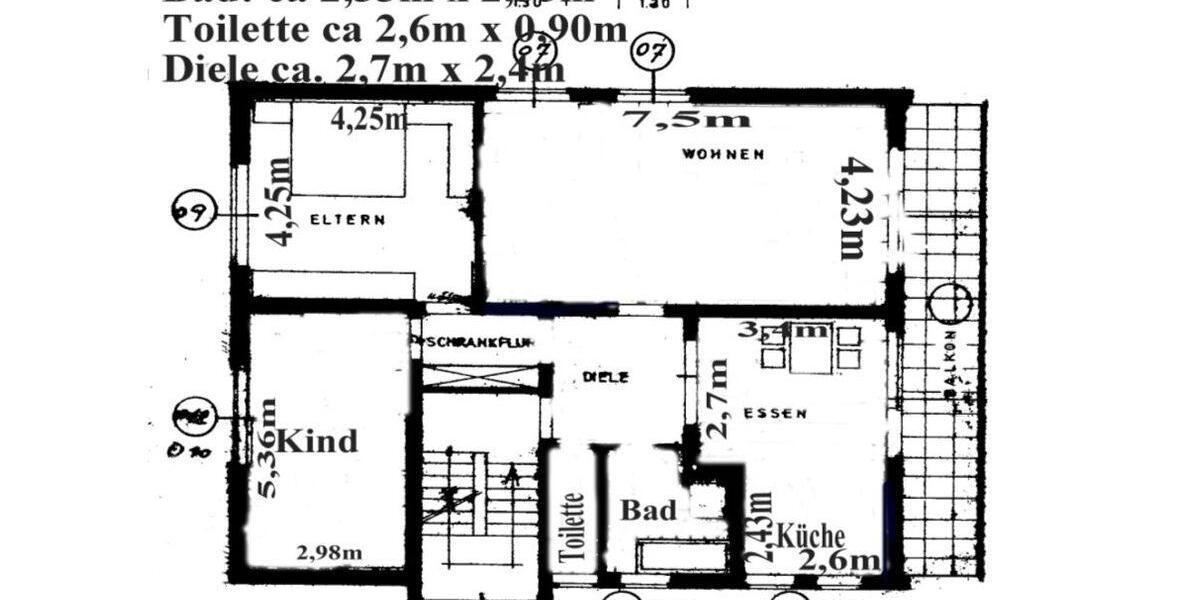 Erdgeschoßwohnung Durmersheim - 3 Zimmer, 105 m&sup2;, 1.000&euro; | Angebot:26531660