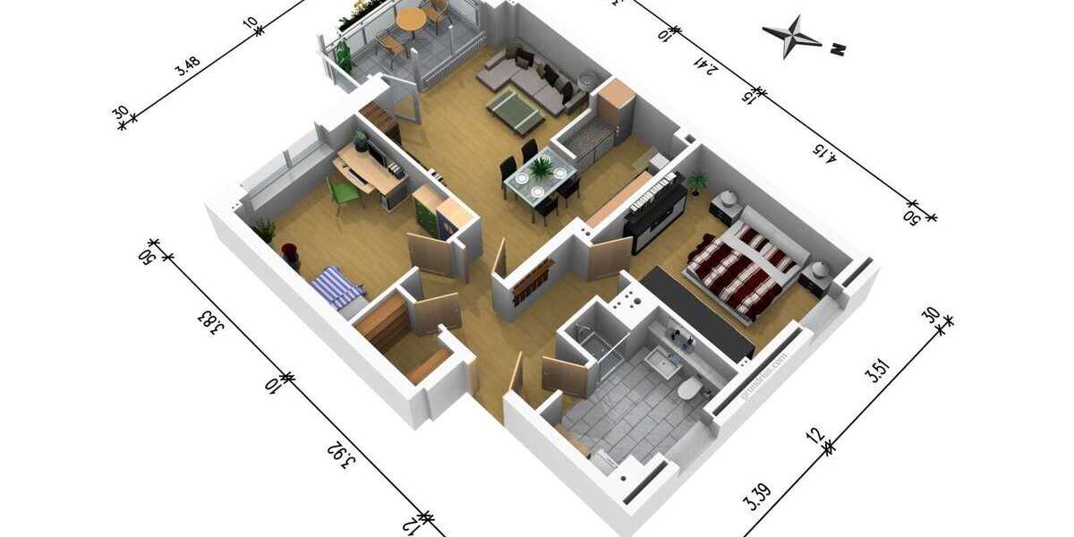 Etagenwohnung Elmshorn - 3 Zimmer, 75 m&sup2;, 1.055&euro; | Angebot:27250389