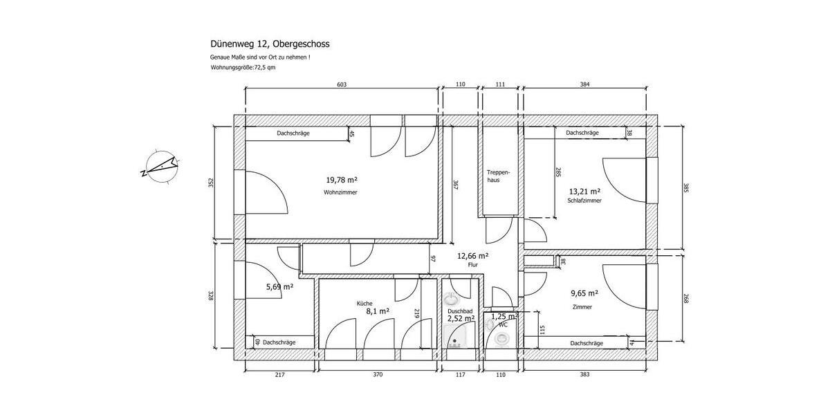 Dachgeschoßwohnung Nebel - 3.5 Zimmer, 71 m&sup2;, 1.100&euro; | Angebot:25988121