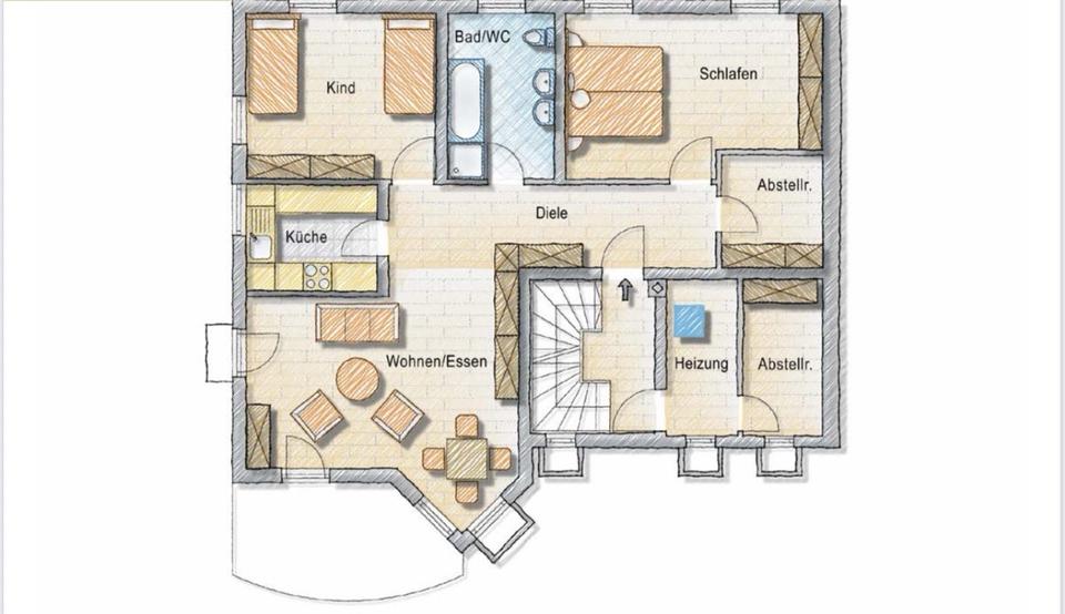 Etagenwohnung Scheer - 3 Zimmer, 87 m&sup2;, 800&euro; | Angebot:25257750