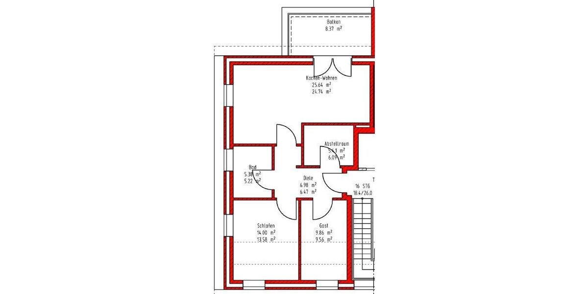 Dachgeschoßwohnung Friesoythe - 3 Zimmer, 65 m&sup2;, 720&euro; | Angebot:26000001