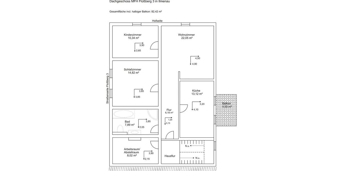 Zentrumsnahe 3,5-Zimmer-Wohnung im 3. ObergeschossDachgeschoss 3 zimmer