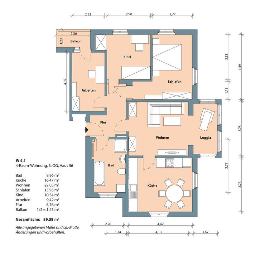 Wohnen im sanierten Altbau - 4-Raum-Wohnung mit Badewanne, Dusche und Balkon zimmer
