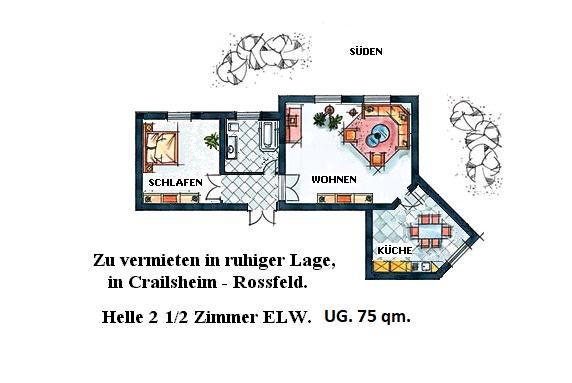 Etagenwohnung Crailsheim - 2 Zimmer, 75 m&sup2;, 700&euro; | Angebot:26019811