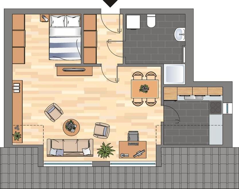 Renovierte 2-ZKB-Wohnung in gepflegter Wohnanlage in Heppens zu vermieten! zimmer