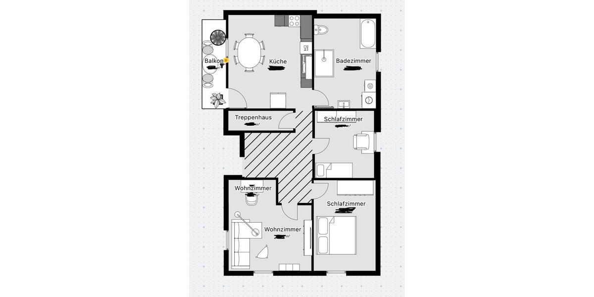 Etagenwohnung Bad Kissingen - 3 Zimmer, 88 m&sup2;, 990&euro; | Angebot:26523062