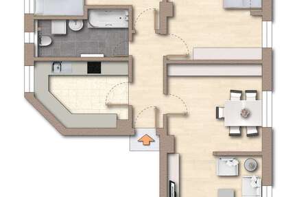 Wohnung Hartha Wallbach - 3 Zimmer, 76 m&sup2;, 493&euro; | Angebot:24637798