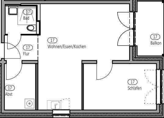 Etagenwohnung Rinteln - 2 Zimmer, 60 m&sup2;, 396&euro; | Angebot:25425832