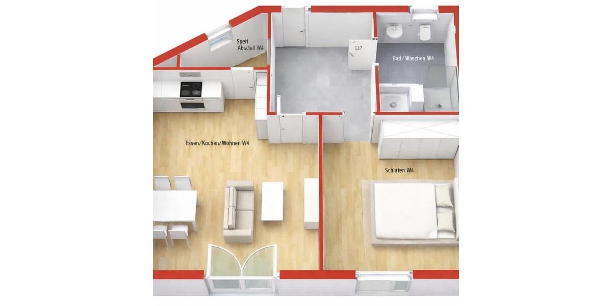 Erdgeschoßwohnung Ingolstadt Münchener Straße - 2 Zimmer, 60 m&sup2;, 960&euro; | Angebot:26013004