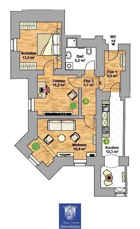 Liebevoll und modern sanierte Wohnung im Erstbezug! Erker, Fußbodenheizung, Parkett! 3 zimmer