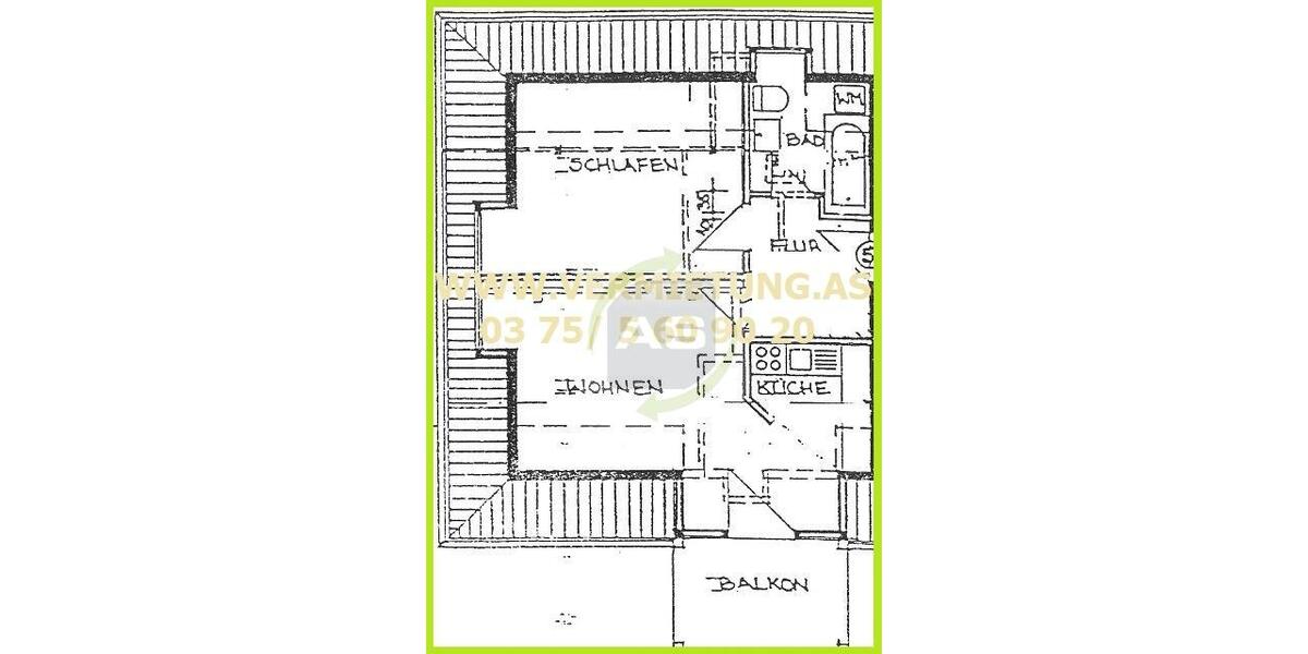 Dachgeschoßwohnung Zwickau Zwickau-West - 2 Zimmer, 49 m&sup2;, 330&euro; | Angebot:26440937