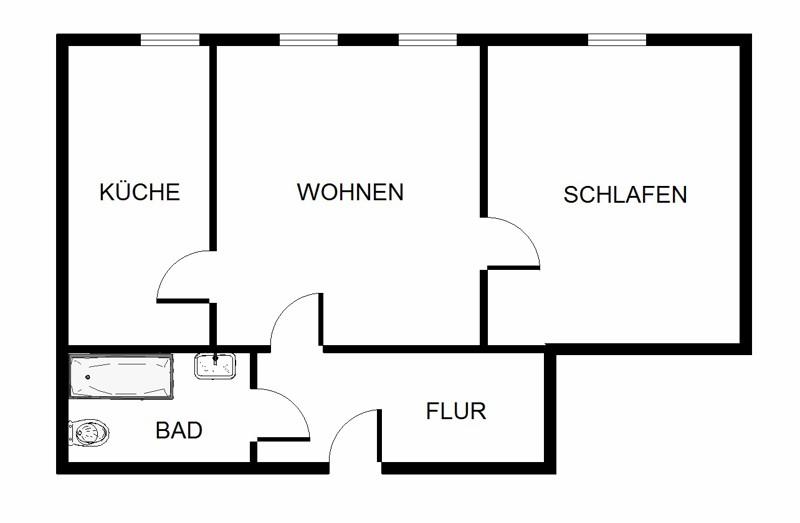 Etagenwohnung Essen Südviertel - 2 Zimmer, 44 m&sup2;, 442&euro; | Angebot:25140250
