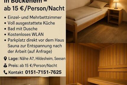 Monteurzimmer Monteurwohnung – Zimmer FREI MIT SAUNA ab 15€ pro Person 8 zimmer
