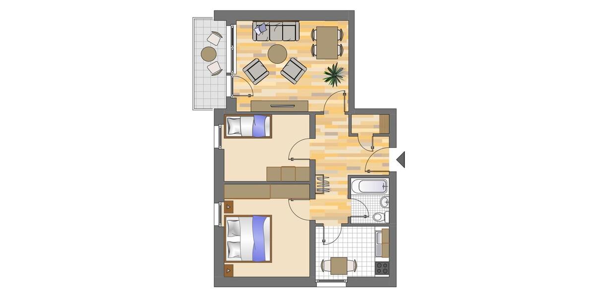 Etagenwohnung Siegen Dillnhütten - 3 Zimmer, 64 m&sup2;, 509&euro; | Angebot:26427126