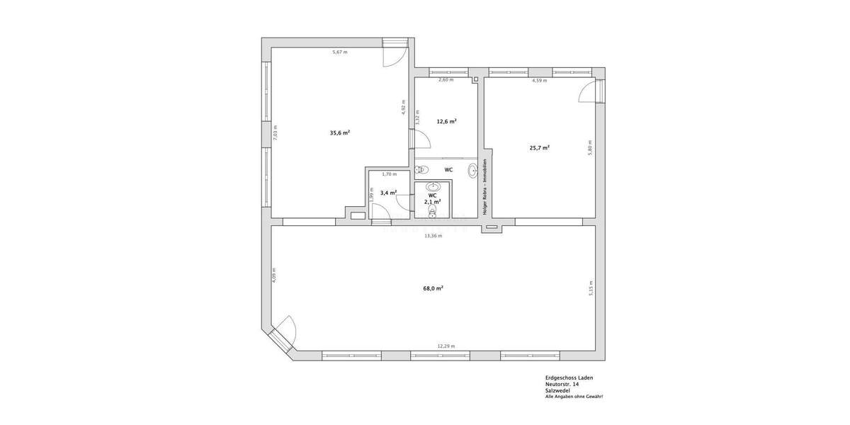 Gewerbeobjekt Salzwedel Altstadt - 1 Zimmer, 500&euro; | Angebot:25707296