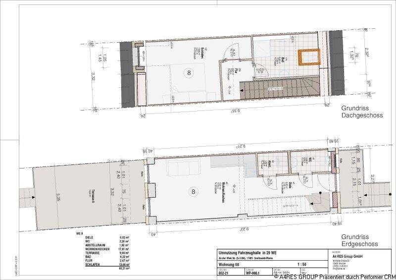 Etagenwohnung Greifslwald OT Riems Riems - 2 Zimmer, 60 m&sup2;, 840&euro; | Angebot:26826306