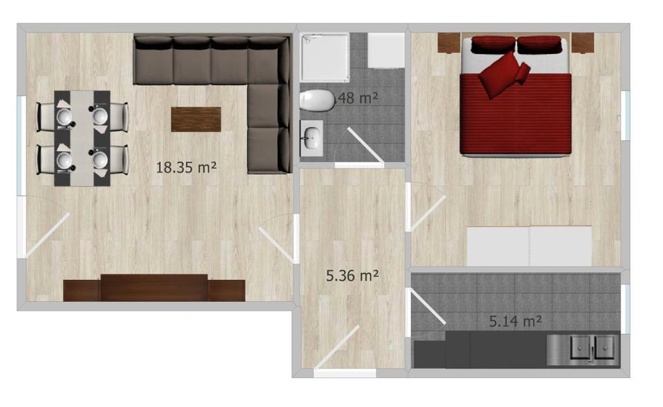Etagenwohnung Siegsdorf - 2 Zimmer, 48 m&sup2;, 750&euro; | Angebot:26549906