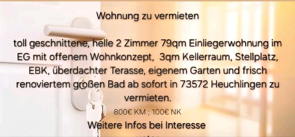 Erdgeschoßwohnung Heuchlingen - 2 Zimmer, 79 m&sup2;, 800&euro; | Angebot:26514907