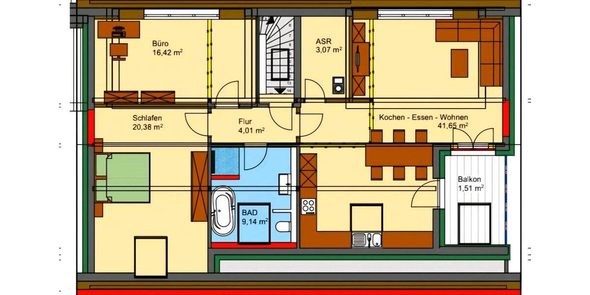 Dachgeschoßwohnung Lahr (Schwarzwald) - 3 Zimmer, 96 m&sup2;, 1.200&euro; | Angebot:26364887
