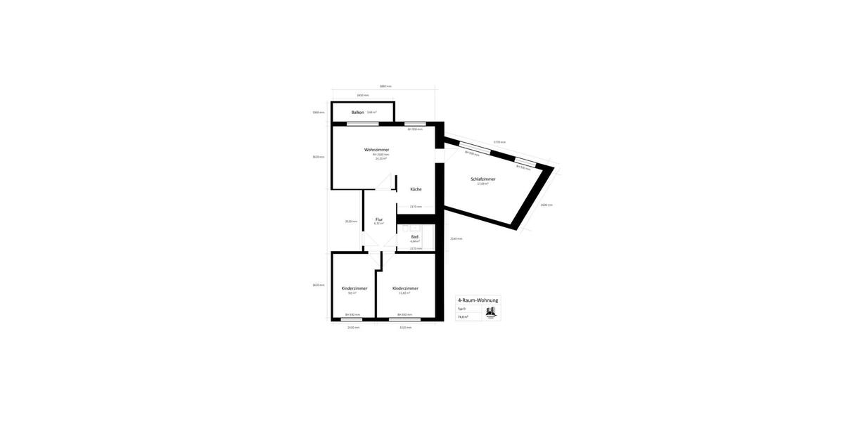 Etagenwohnung Suhl - 4 Zimmer, 68 m&sup2;, 360&euro; | Angebot:23843034