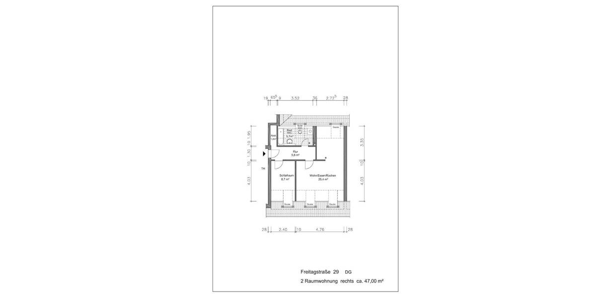 Etagenwohnung Gera Ostviertel - 2 Zimmer, 46 m&sup2;, 300&euro; | Angebot:26805926