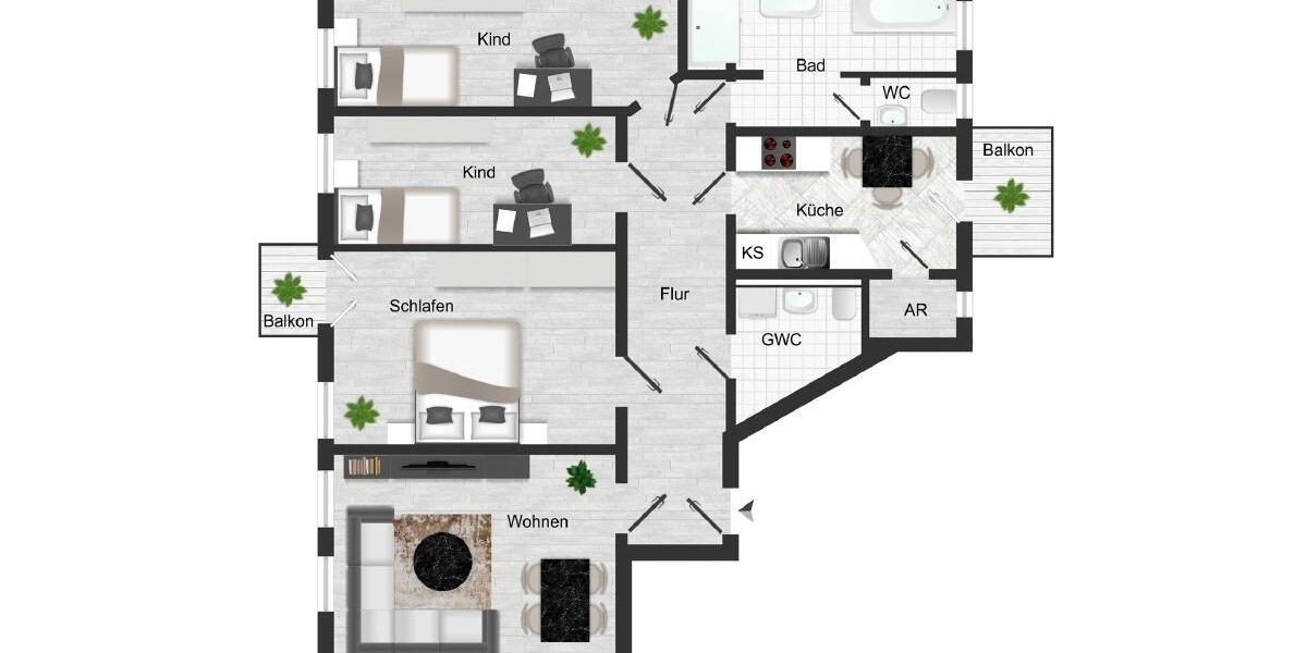 Endlich Platz! Moderne Familienwohnung mit Balkon, Gäste-WC und großem Wohlfühlbad 4 zimmer