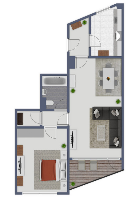 Neue Familie gesucht für Wohnung mit Balkon und frisch saniertem Wannenbad.