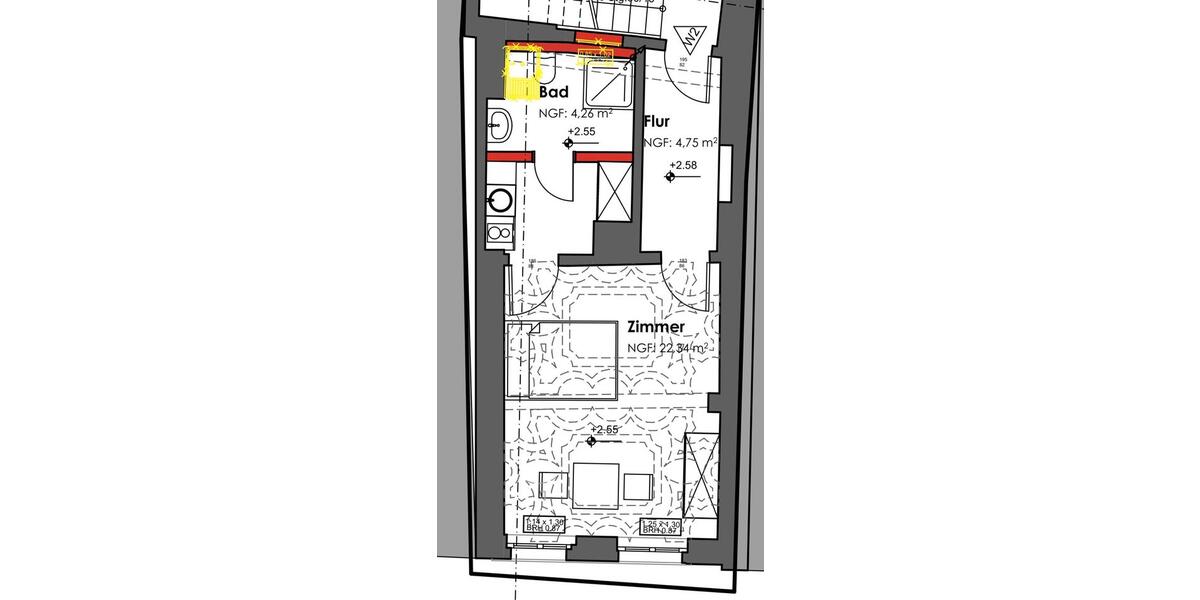 Etagenwohnung Bamberg Gärtnerstadt - 1 Zimmer, 31 m&sup2;, 700&euro; | Angebot:25843184