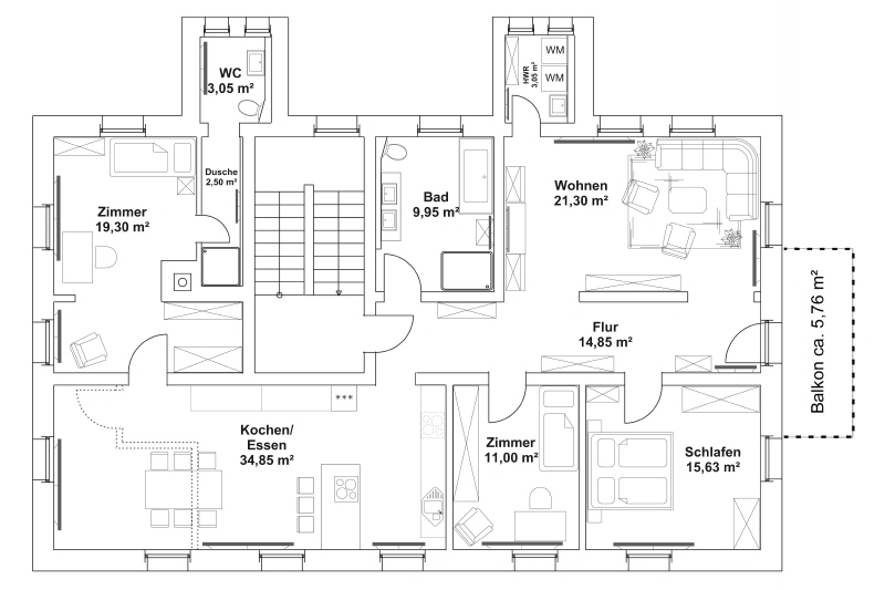 BEL-ÉTAGE MIT BALKON & BLICK – ERSTBEZUG NACH SANIERUNG – GROSSZÜGER KÜCHENBEREICH – 2 BÄDER - Etagenwohnung Stolpen Stolpen | Angebot:26067677