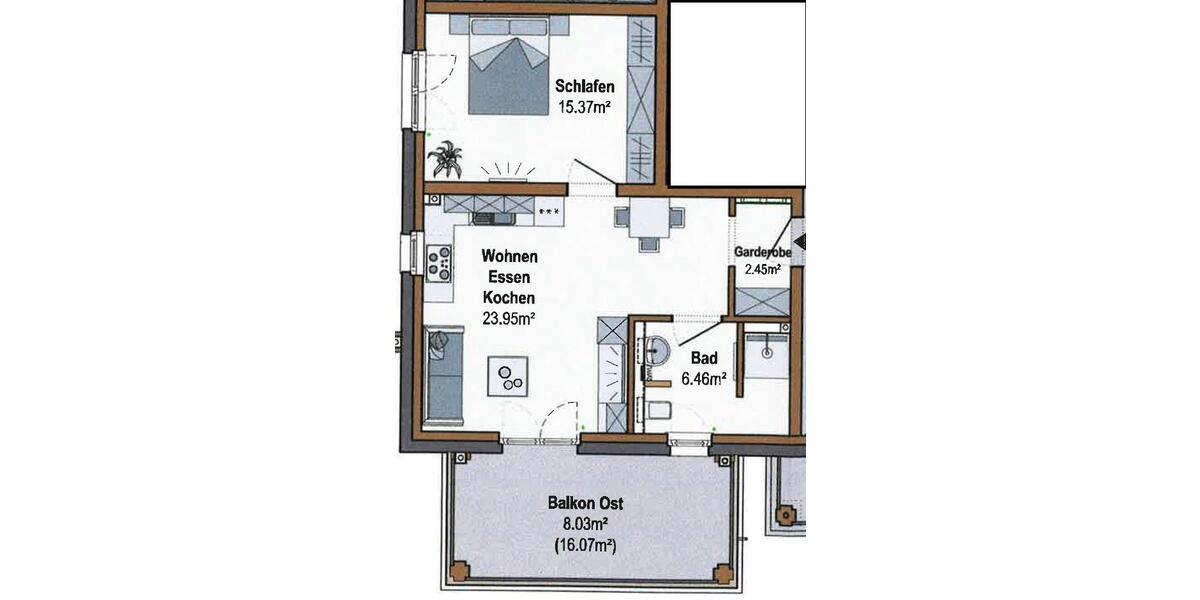 Etagenwohnung Neukirchen-Vluyn Vluyn - 2 Zimmer, 56 m&sup2;, 760&euro; | Angebot:26603064