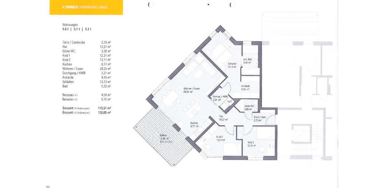 Etagenwohnung Bayreuth Meyernberg - 4 Zimmer, 115 m&sup2;, 1.550&euro; | Angebot:26565029