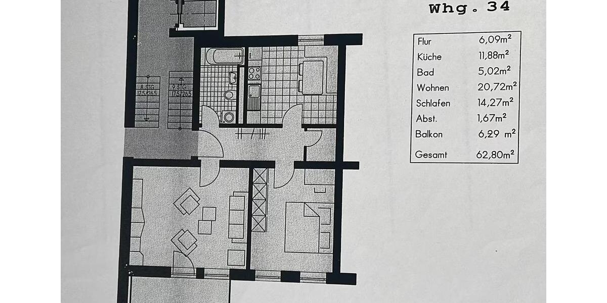 Etagenwohnung Sonneberg - 2 Zimmer, 63 m&sup2;, 530&euro; | Angebot:24762504
