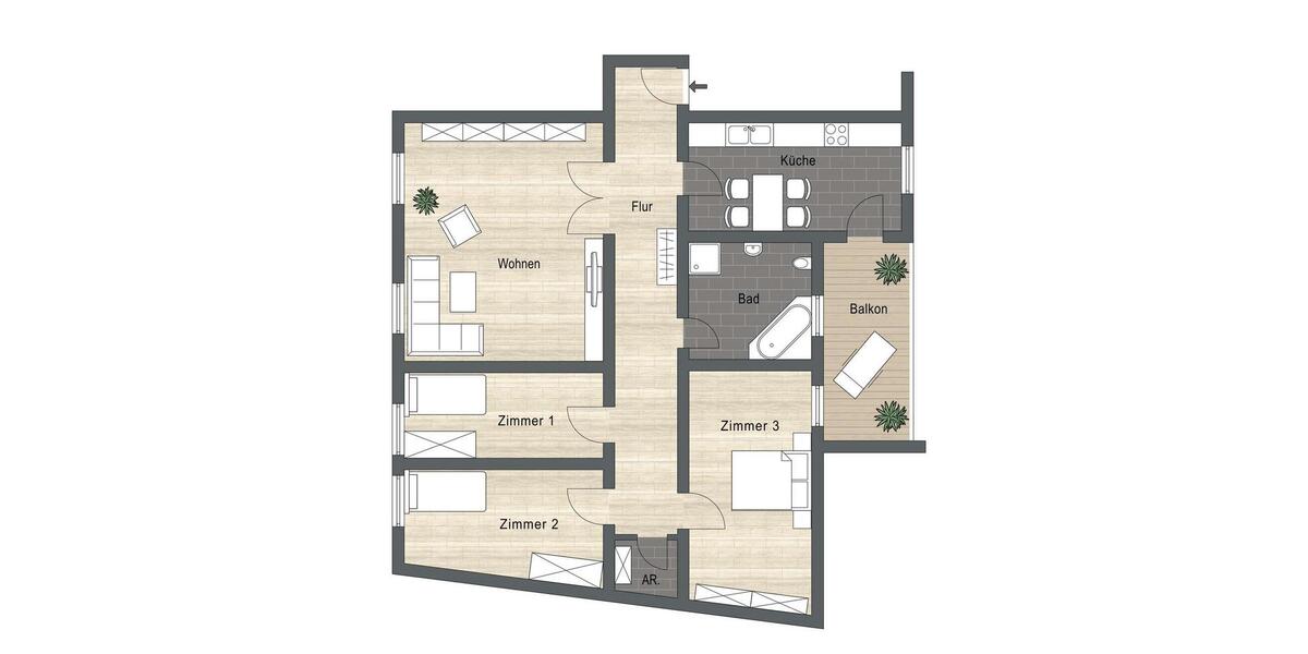Etagenwohnung Magdeburg - 4 Zimmer, 111 m&sup2;, 1.099&euro; | Angebot:26644722
