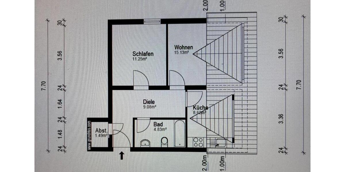 Etagenwohnung Weinheim - 2 Zimmer, 60 m&sup2;, 800&euro; | Angebot:25823461