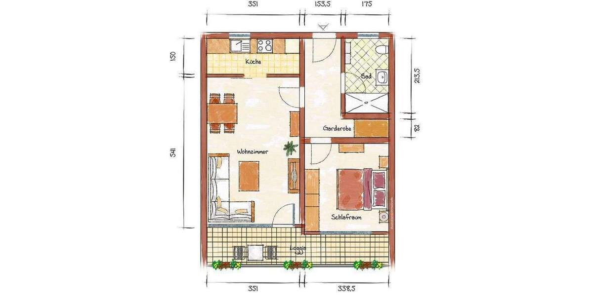 Etagenwohnung Saarbrücken - Rastpfuhl Malstatt - 2 Zimmer, 55 m&sup2;, 550&euro; | Angebot:23971827