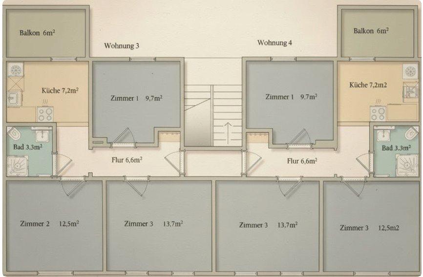 Etagenwohnung Celle Neustadt/Heese - 3 Zimmer, 56 m&sup2;, 825&euro; | Angebot:26048293