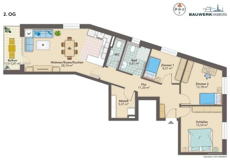 Etagenwohnung Henstedt-Ulzburg Ulzburg - 4.5 Zimmer, 94 m&sup2;, 1.555&euro; | Angebot:26231576