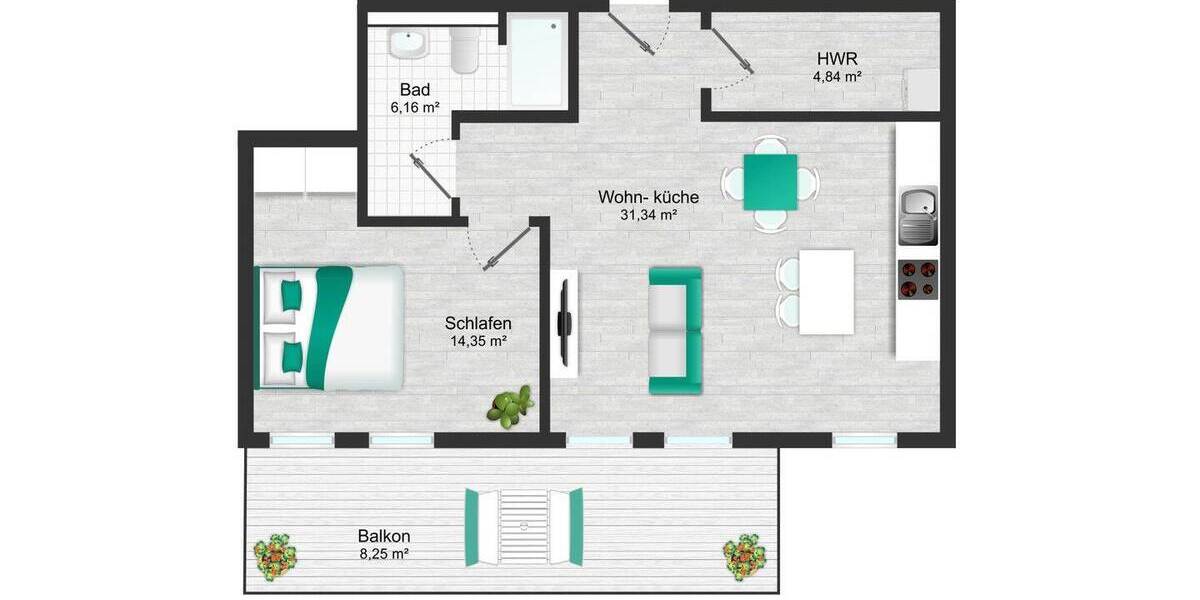 Etagenwohnung Twistringen - 2 Zimmer, 59 m&sup2;, 770&euro; | Angebot:26189254