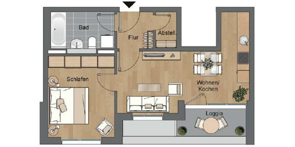 Etagenwohnung Erfurt Johannesvorstadt - 2 Zimmer, 50 m&sup2;, 715&euro; | Angebot:25255543