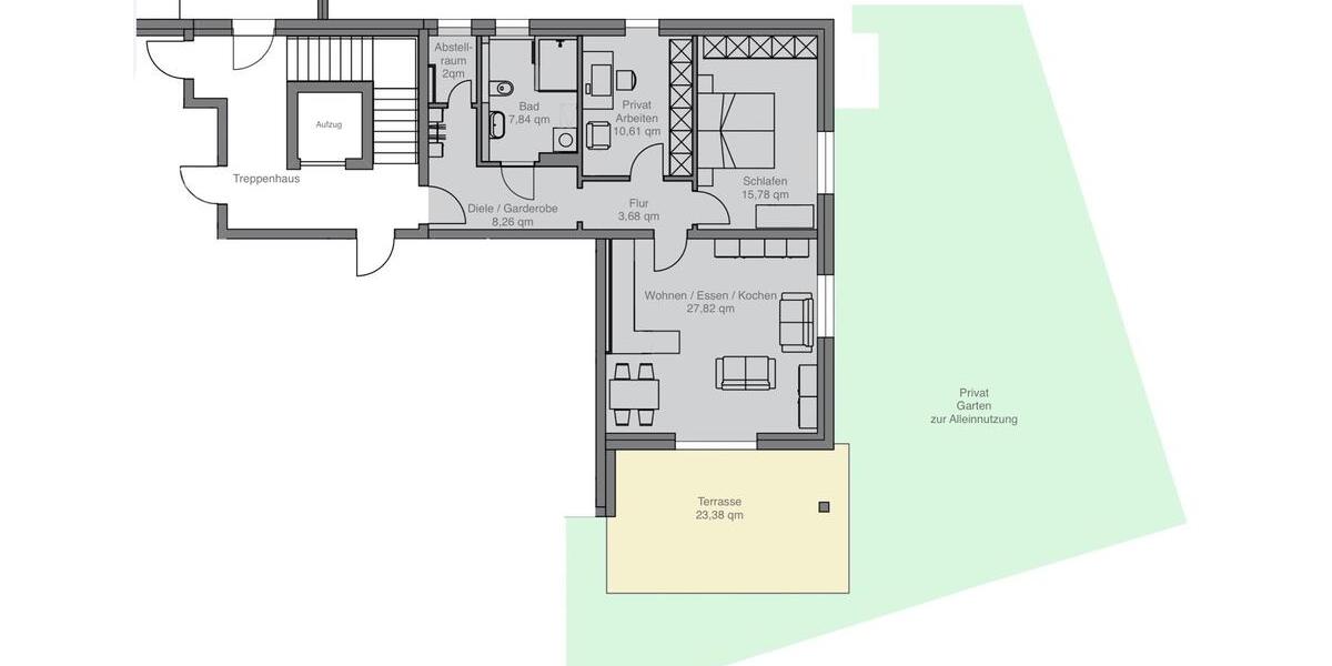 Terrassenwohnung Tegernheim - 3 Zimmer, 88 m&sup2;, 1.775&euro; | Angebot:25613971