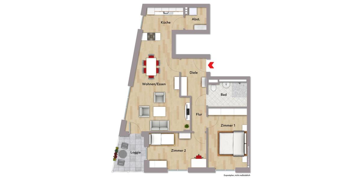 Etagenwohnung Leonberg - 3 Zimmer, 85 m&sup2;, 1.581&euro; | Angebot:23712510