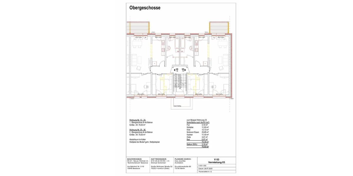 Etagenwohnung Beeskow - 3 Zimmer, 74 m&sup2;, 653&euro; | Angebot:22651467