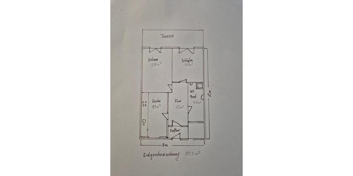 Erdgeschoßwohnung Sterley - 3 Zimmer, 80 m&sup2;, 720&euro; | Angebot:26705920